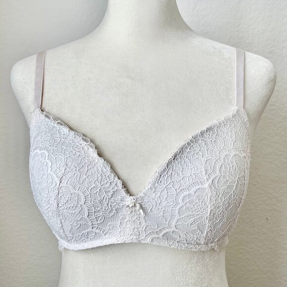 Victoria's Secret Dream Angels Lightly Lined No Wire White Lace Bra 36C - Picture 5 of 12
